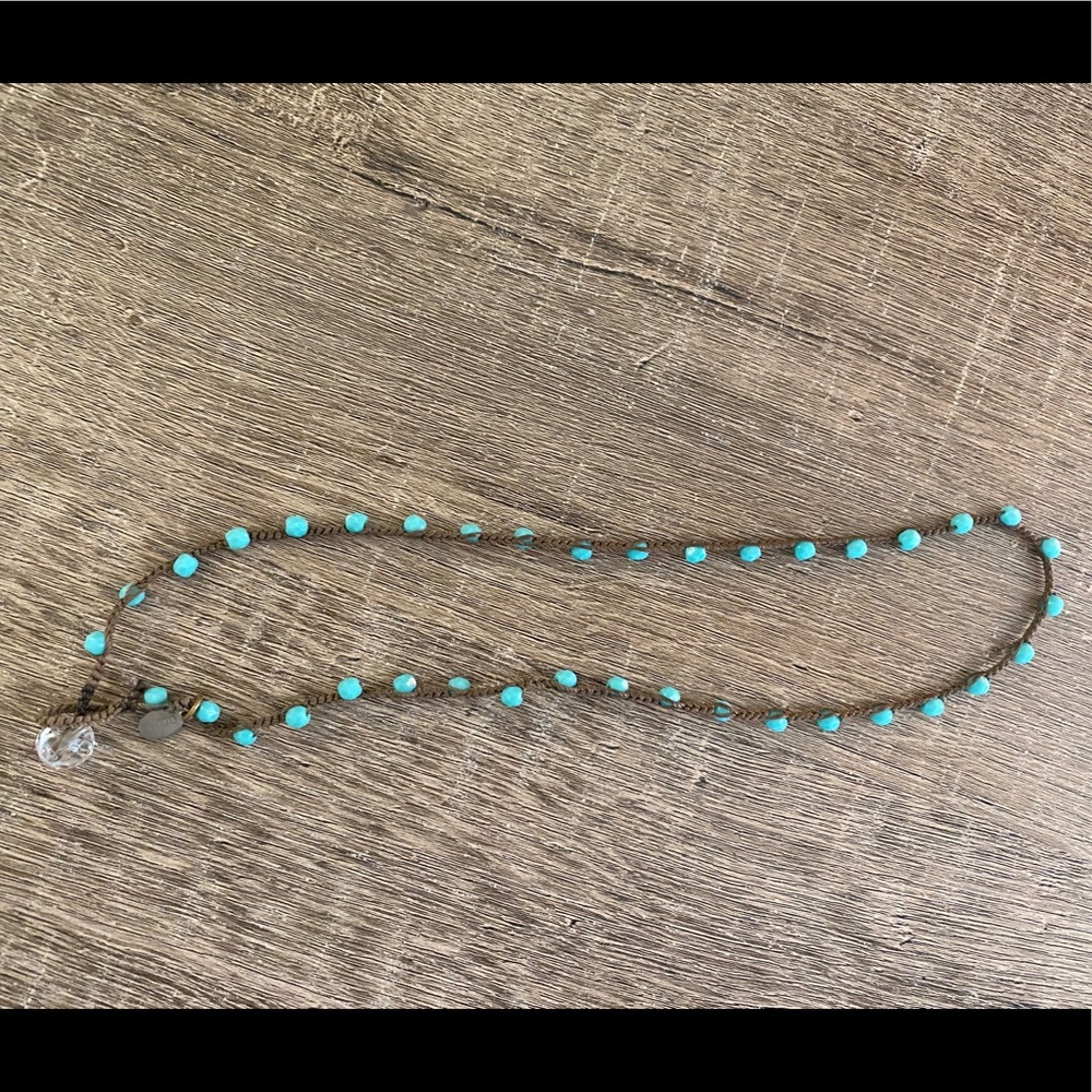 on u beaded turquoise necklace